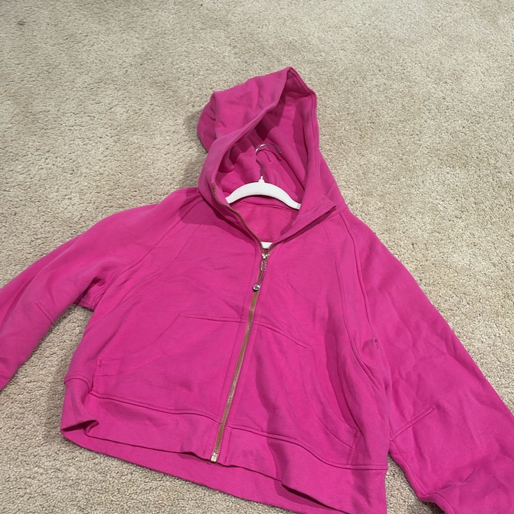 Sonic pink lulu lemon oversized zip up scuba